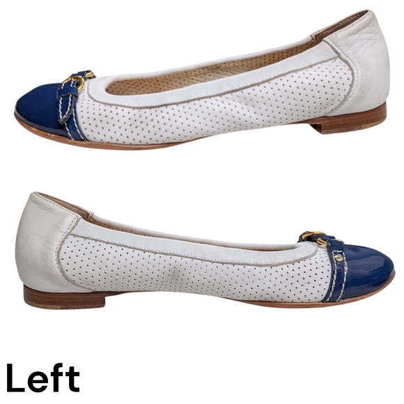 AGL Women's Blue and White Ballet Flats Size 8 - Picture 5 of 14